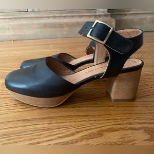 Anthropologie Black Clog Heel